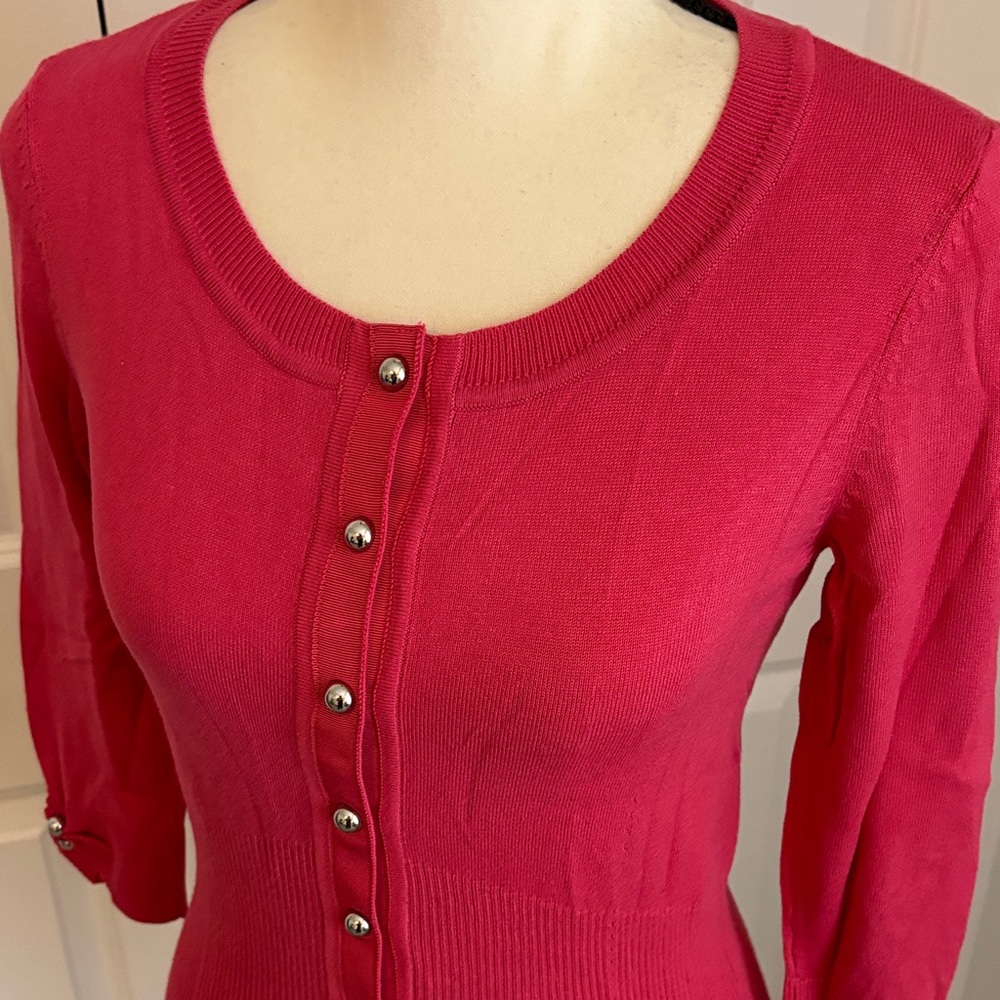 WHBM Pink Button-Up Cardigan NWT - Picture 2 of 7